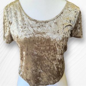 One Love Clothing Crop Top Crushed Velvet Size Small (S)